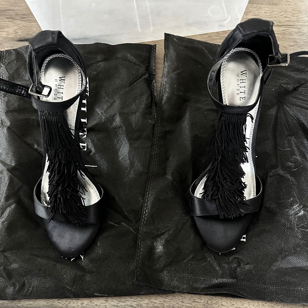 White house black market fringe heels